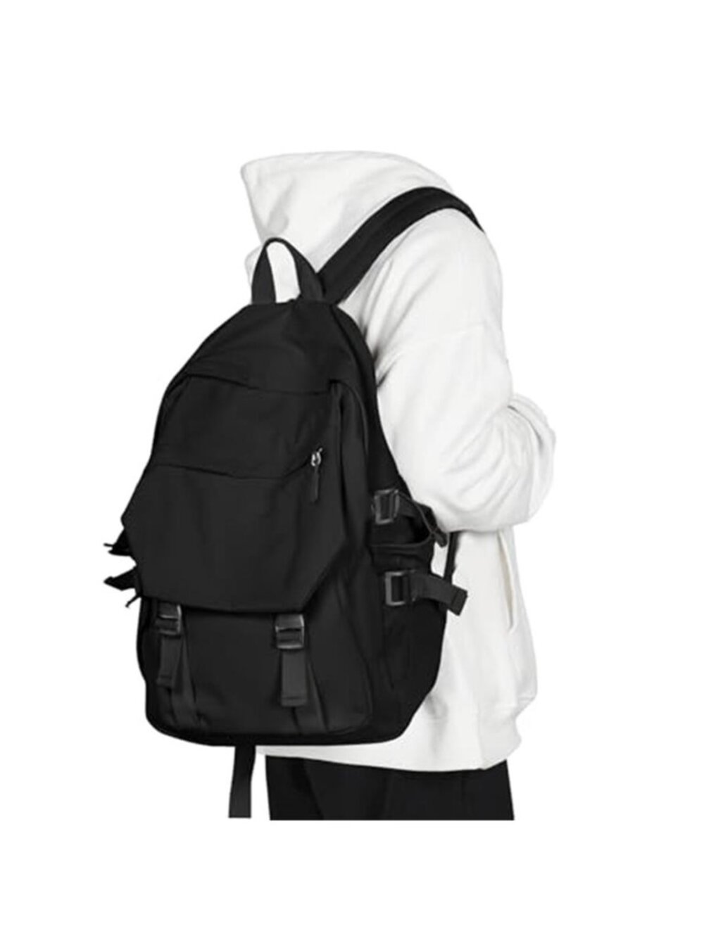 Large Black Laptop Backpack Lightweight School Travel Bag Bookbag Men Women